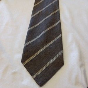 Niemann Marcus taupe & tan striped men's tie